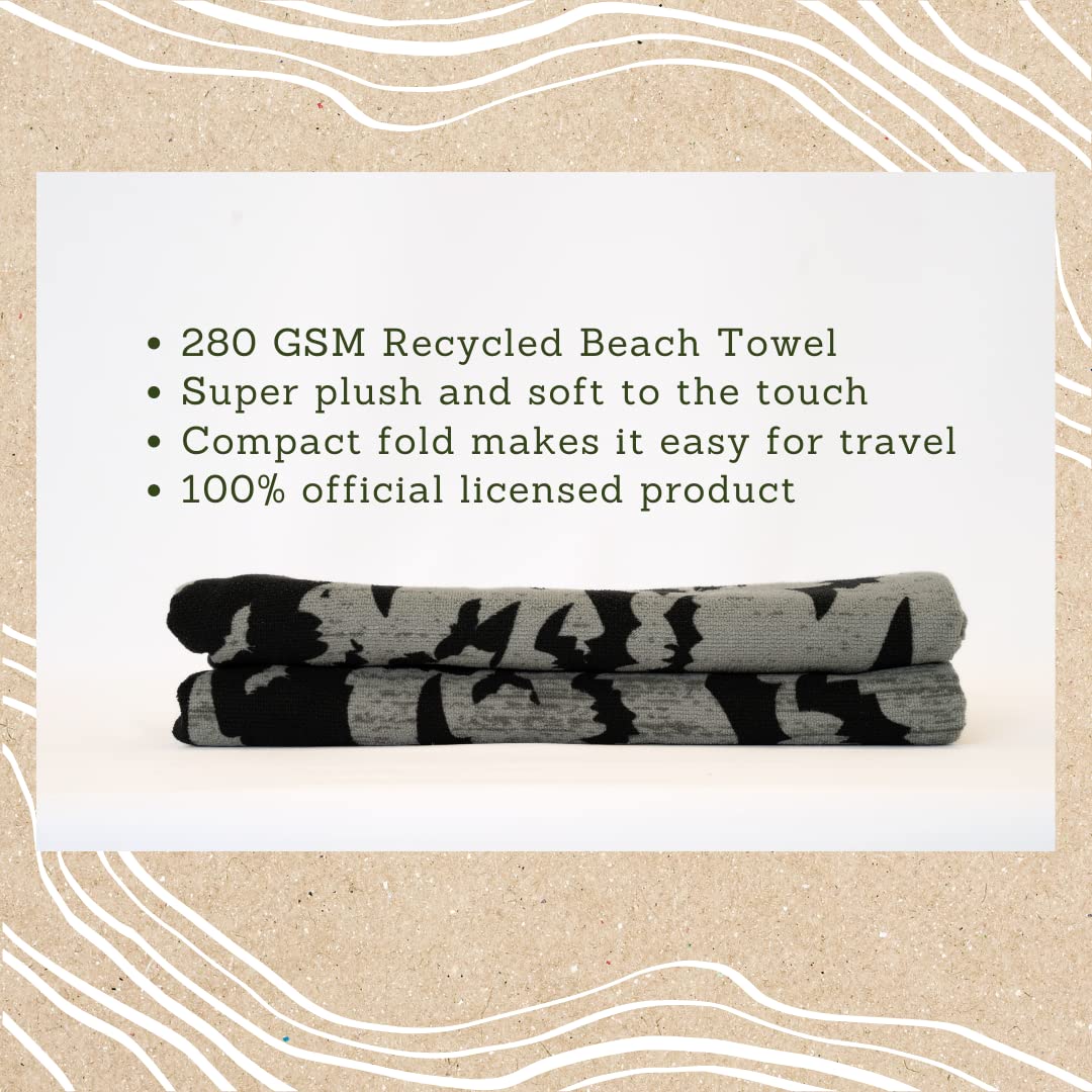 Franco Batman Kids Super Soft Lightweight 100% Recycled Bath/Pool/Beach Towel Made From Recycled Plastic Bottles, 58 In X 28 In,